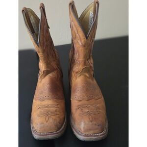 Double H Mens 10.5 Leather Square Toe Cowboy Boots DH3560 USA Made